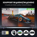 Cavo HDMI 2.1 coassiale a spirale da 0,7 m 8K 48 Gbps, Straight to Straight, Upward Bend, Downward Bend, Right Bend, Left Bend