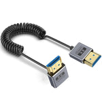 Cavo HDMI 2.1 coassiale a spirale da 0,7 m 8K 48 Gbps, Straight to Straight, Upward Bend, Downward Bend, Right Bend, Left Bend