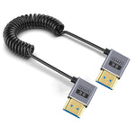 Cavo HDMI 2.1 coassiale a spirale da 0,7 m 8K 48 Gbps, Right to Right Elbow, Right to Left Elbow, Left to Left Elbow