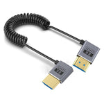 Cavo HDMI 2.1 coassiale a spirale da 0,7 m 8K 48 Gbps, Right to Right Elbow, Right to Left Elbow, Left to Left Elbow