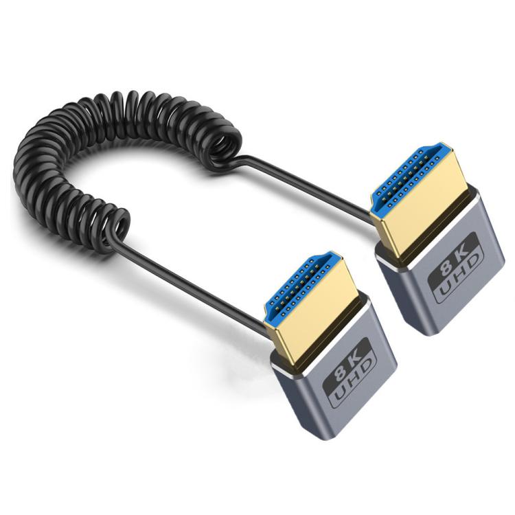 Cavo HDMI 2.1 coassiale a spirale da 0,7 m 8K 48 Gbps, Up to Up Elbow, Up to Down Elbow, Down to Down Elbow