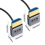 Cavo HDMI 2.1 coassiale a spirale da 0,7 m 8K 48 Gbps, Up to Up Elbow, Up to Down Elbow, Down to Down Elbow