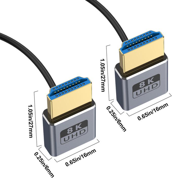 Cavo HDMI 2.1 coassiale a spirale da 0,7 m 8K 48 Gbps, Up to Up Elbow, Up to Down Elbow, Down to Down Elbow