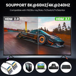 Cavo HDMI 2.1 coassiale a spirale da 0,7 m 8K 48 Gbps, Up to Up Elbow, Up to Down Elbow, Down to Down Elbow