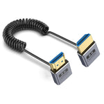 Cavo HDMI 2.1 coassiale a spirale da 0,7 m 8K 48 Gbps, Up to Up Elbow, Up to Down Elbow, Down to Down Elbow