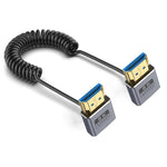 Cavo HDMI 2.1 coassiale a spirale da 0,7 m 8K 48 Gbps, Up to Up Elbow, Up to Down Elbow, Down to Down Elbow