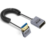 Cavo HDMI 2.1 coassiale a spirale da 0,7 m 8K 48 Gbps, Male to Female Up Elbow, Male to Female Down Elbow, Male to Female Right Elbow, Male to Female Straight, Male to Female Left Elbow