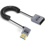 Cavo HDMI 2.1 coassiale a spirale da 0,7 m 8K 48 Gbps, Male to Female Up Elbow, Male to Female Down Elbow, Male to Female Right Elbow, Male to Female Straight, Male to Female Left Elbow