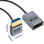 Cavo HDMI 2.1 coassiale a spirale da 0,7 m 8K 48 Gbps, Male to Female Up Elbow, Male to Female Down Elbow, Male to Female Right Elbow, Male to Female Straight, Male to Female Left Elbow