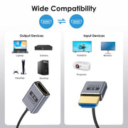 Cavo HDMI 2.1 coassiale a spirale da 0,7 m 8K 48 Gbps, Male to Female Up Elbow, Male to Female Down Elbow, Male to Female Right Elbow, Male to Female Straight, Male to Female Left Elbow