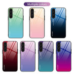 Custodia per telefono in vetro con colori sfumati, For Samsung Galaxy S25 5G, For Samsung Galaxy S25+ 5G, For Samsung Galaxy S25 Ultra 5G