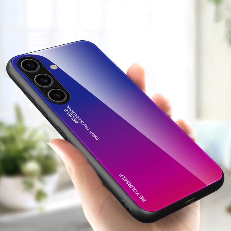 Custodia per telefono in vetro con colori sfumati, For Samsung Galaxy S25 5G, For Samsung Galaxy S25+ 5G, For Samsung Galaxy S25 Ultra 5G
