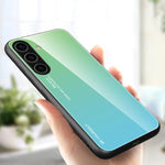 Custodia per telefono in vetro con colori sfumati, For Samsung Galaxy S25 5G, For Samsung Galaxy S25+ 5G, For Samsung Galaxy S25 Ultra 5G