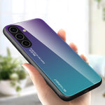 Custodia per telefono in vetro con colori sfumati, For Samsung Galaxy S25 5G, For Samsung Galaxy S25+ 5G, For Samsung Galaxy S25 Ultra 5G