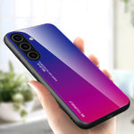 Custodia per telefono in vetro con colori sfumati, For Samsung Galaxy S25 5G, For Samsung Galaxy S25+ 5G, For Samsung Galaxy S25 Ultra 5G