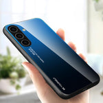 Custodia per telefono in vetro con colori sfumati, For Samsung Galaxy S25 5G, For Samsung Galaxy S25+ 5G, For Samsung Galaxy S25 Ultra 5G