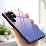 Custodia per telefono in vetro con colori sfumati, For Samsung Galaxy S25 5G, For Samsung Galaxy S25+ 5G, For Samsung Galaxy S25 Ultra 5G