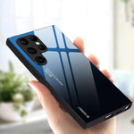 Custodia per telefono in vetro con colori sfumati, For Samsung Galaxy S25 5G, For Samsung Galaxy S25+ 5G, For Samsung Galaxy S25 Ultra 5G