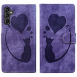 Custodia per telefono in pelle goffrata con motivo a cuore e gatto, For Samsung Galaxy A17 5G / A26 5G, For Samsung Galaxy A56 5G, For Samsung Galaxy A26 5G, For Samsung Galaxy A36 5G