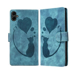 Custodia per telefono in pelle goffrata con motivo a cuore e gatto, For Samsung Galaxy A57 5G, For Samsung Galaxy A37 5G, For Galaxy A27 5G, For Samsung Galaxy A07 4G / A06 4G