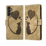 Custodia per telefono in pelle goffrata con motivo a cuore e gatto, For Samsung Galaxy A17 5G / A26 5G, For Samsung Galaxy A56 5G, For Samsung Galaxy A26 5G, For Samsung Galaxy A36 5G