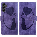 Custodia per telefono in pelle goffrata con motivo a cuore e gatto, For Samsung Galaxy A57 5G, For Samsung Galaxy A37 5G, For Galaxy A27 5G, For Samsung Galaxy A07 4G / A06 4G
