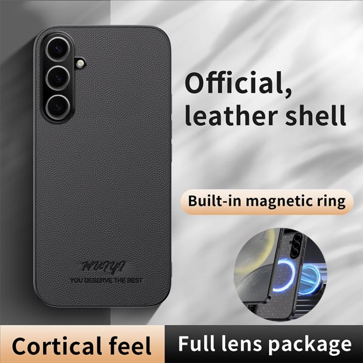 Custodia magnetica in pelle per telefono HUIYI, For Galaxy S25 FE 5G, For Samsung Galaxy S25 Edge 5G, For Samsung Galaxy S25 5G, For Samsung Galaxy S25+ 5G