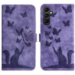 Custodia per telefono in pelle con stampa a farfalla e gatto, For Samsung Galaxy A17 5G / A26 5G, For Samsung Galaxy A56 5G, For Samsung Galaxy A26 5G, For Samsung Galaxy A36 5G