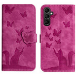 Custodia per telefono in pelle con stampa a farfalla e gatto, For Samsung Galaxy A17 5G / A26 5G, For Samsung Galaxy A56 5G, For Samsung Galaxy A26 5G, For Samsung Galaxy A36 5G