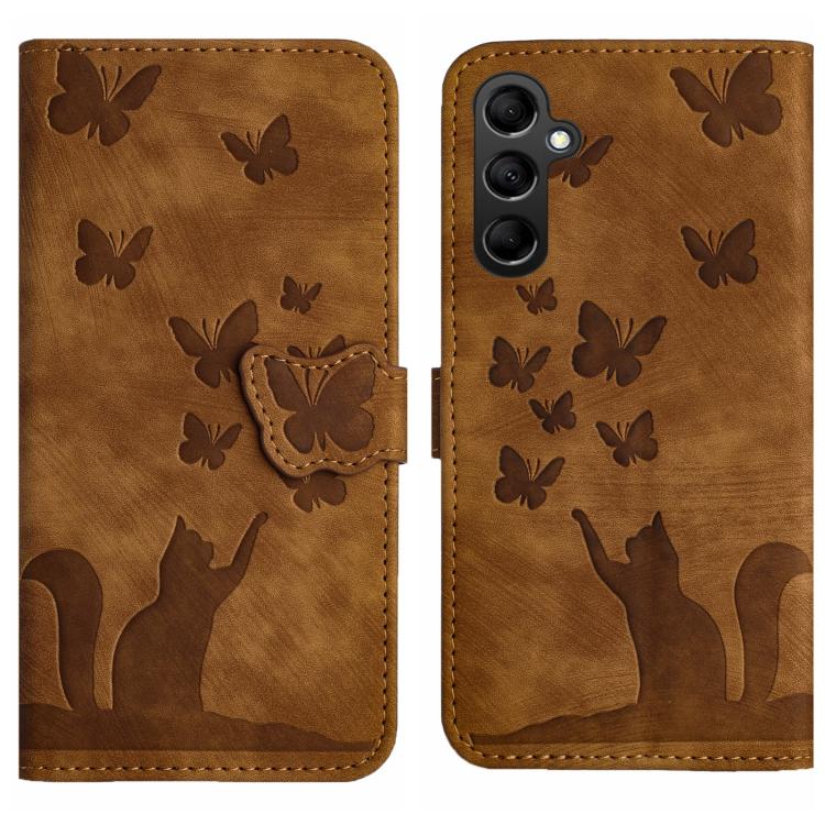 Custodia per telefono in pelle con stampa a farfalla e gatto, For Samsung Galaxy A17 5G / A26 5G, For Samsung Galaxy A56 5G, For Samsung Galaxy A26 5G, For Samsung Galaxy A36 5G