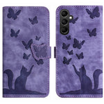Custodia per telefono in pelle con stampa a farfalla e gatto, For Samsung Galaxy A17 5G / A26 5G, For Samsung Galaxy A56 5G, For Samsung Galaxy A26 5G, For Samsung Galaxy A36 5G