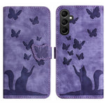 Custodia per telefono in pelle con stampa a farfalla e gatto, For Samsung Galaxy A17 5G / A26 5G, For Samsung Galaxy A56 5G, For Samsung Galaxy A26 5G, For Samsung Galaxy A36 5G