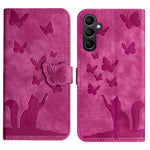 Custodia per telefono in pelle con stampa a farfalla e gatto, For Samsung Galaxy A17 5G / A26 5G, For Samsung Galaxy A56 5G, For Samsung Galaxy A26 5G, For Samsung Galaxy A36 5G