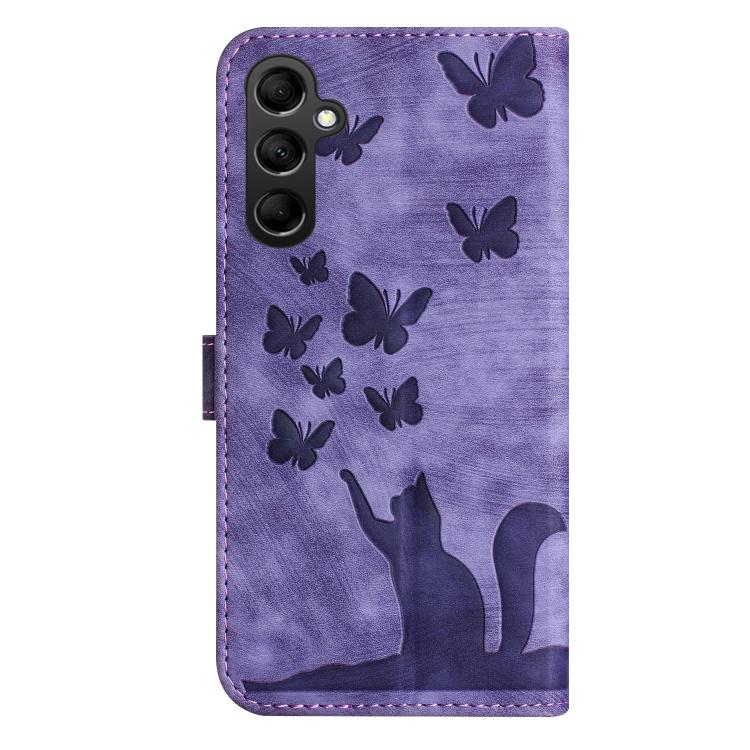 Custodia per telefono in pelle con stampa a farfalla e gatto, For Samsung Galaxy A17 5G / A26 5G, For Samsung Galaxy A56 5G, For Samsung Galaxy A26 5G, For Samsung Galaxy A36 5G