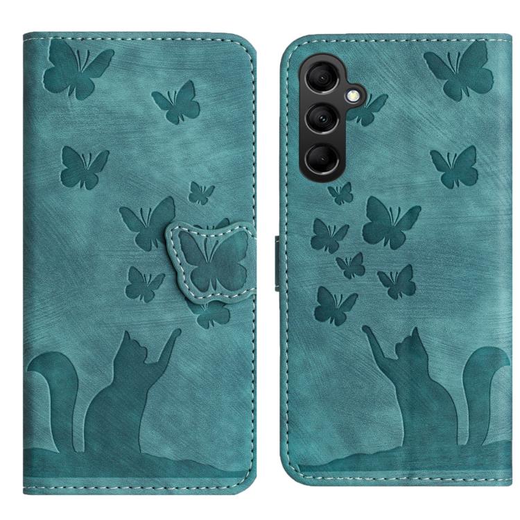 Custodia per telefono in pelle con stampa a farfalla e gatto, For Samsung Galaxy A17 5G / A26 5G, For Samsung Galaxy A56 5G, For Samsung Galaxy A26 5G, For Samsung Galaxy A36 5G