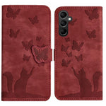 Custodia per telefono in pelle con stampa a farfalla e gatto, For Samsung Galaxy A57 5G, For Samsung Galaxy A37 5G, For Galaxy A27 5G, For Samsung Galaxy A07 4G / A06 4G