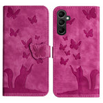 Custodia per telefono in pelle con stampa a farfalla e gatto, For Samsung Galaxy A57 5G, For Samsung Galaxy A37 5G, For Galaxy A27 5G, For Samsung Galaxy A07 4G / A06 4G