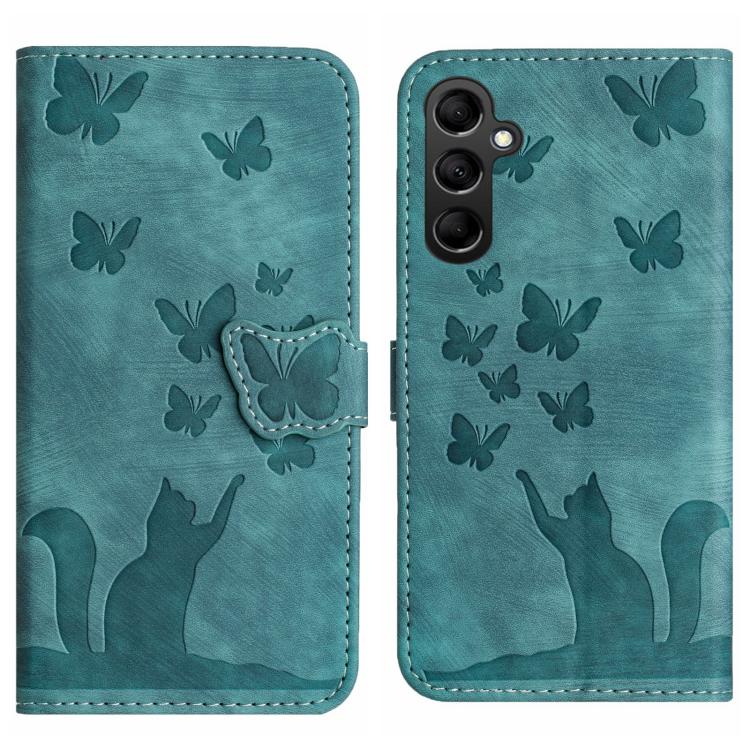 Custodia per telefono in pelle con stampa a farfalla e gatto, For Samsung Galaxy A57 5G, For Samsung Galaxy A37 5G, For Galaxy A27 5G, For Samsung Galaxy A07 4G / A06 4G