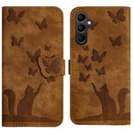 Custodia per telefono in pelle con stampa a farfalla e gatto, For Samsung Galaxy A57 5G, For Samsung Galaxy A37 5G, For Galaxy A27 5G, For Samsung Galaxy A07 4G / A06 4G