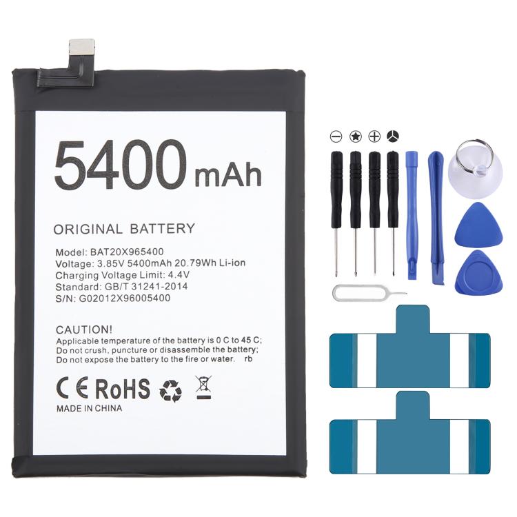 Sostituzione della batteria, For DOOGEE V20 / V20S BAT21ZN1336000 6000mAh, For DOOGEE S97 Pro BAT18735500 8500mAh, For DOOGEE X96 Pro BAT20X965400 5400mAh, For DOOGEE S59 Pro BAT20M1710050 10050mAh, For DOOGEE S96 / S96 Pro BAT20ZN1296350 6350mAh