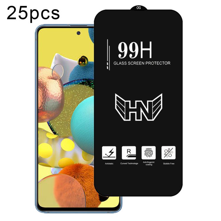 25 pezzi di pellicola in vetro temperato a schermo intero con grande arco in alluminio, For Samsung Galaxy A42 5G, For Samsung Galaxy A71 5G UW, For Samsung Galaxy A Quantum, For Samsung Galaxy A21s, For Samsung Galaxy A51 5G UW, For Samsung Galaxy A71...