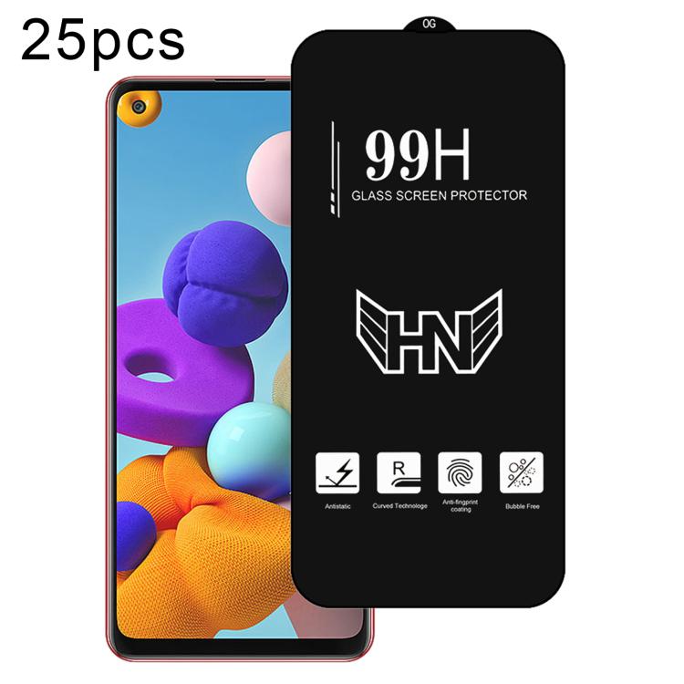 25 pezzi di pellicola in vetro temperato a schermo intero con grande arco in alluminio, For Samsung Galaxy A42 5G, For Samsung Galaxy A71 5G UW, For Samsung Galaxy A Quantum, For Samsung Galaxy A21s, For Samsung Galaxy A51 5G UW, For Samsung Galaxy A71...