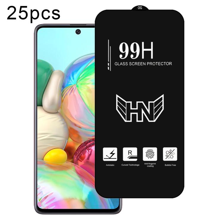 25 pezzi di pellicola in vetro temperato a schermo intero con grande arco in alluminio, For Samsung Galaxy A42 5G, For Samsung Galaxy A71 5G UW, For Samsung Galaxy A Quantum, For Samsung Galaxy A21s, For Samsung Galaxy A51 5G UW, For Samsung Galaxy A71...