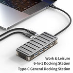 Adattatore Hub USB-C 6 in 1 con HDMI e USB 3.0