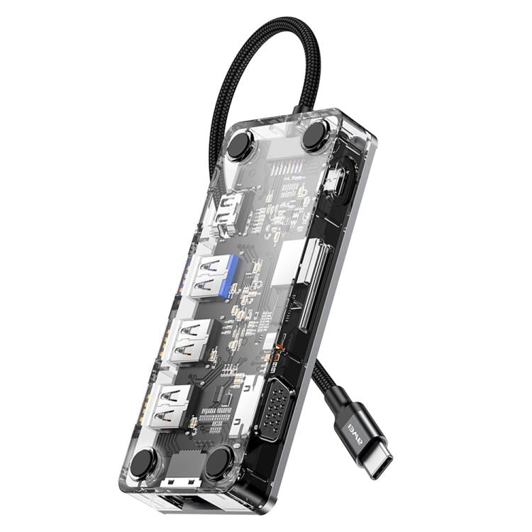 Adattatore Hub USB-C 9 in 1 con HDMI, VGA, USB, RJ45