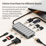 Adattatore Hub USB-C 9 in 1 con HDMI, VGA, USB, RJ45