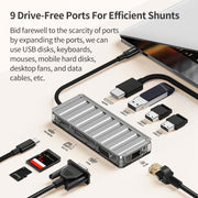 Adattatore HUB multifunzione 9 in 1 di tipo C awei HUB-3, HUB-3