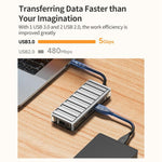 Adattatore Hub USB-C 9 in 1 con HDMI, VGA, USB, RJ45