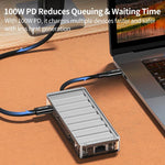 Adattatore Hub USB-C 9 in 1 con HDMI, VGA, USB, RJ45