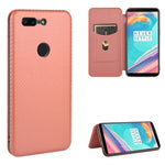 Struttura in fibra di carbonio Flip orizzontale magnetico Custodia in pelle TPU + PC + PU con slot per schede, For OnePlus 5T, For OnePlus 5, For OnePlus 6T, For OnePlus 6